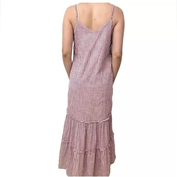 Anthropologie Sundry Maxi Dress Striped Red Button Up Vacation Size 3 Medium - Picture 3 of 5